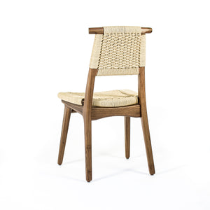 Rian Bullhorn Dining Chair, Walnut and Danish Cord Woven Seat Deck