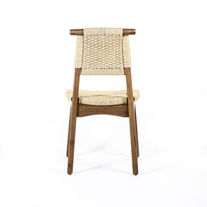 Rian Bullhorn Dining Chair, Walnut and Danish Cord Woven Seat Deck