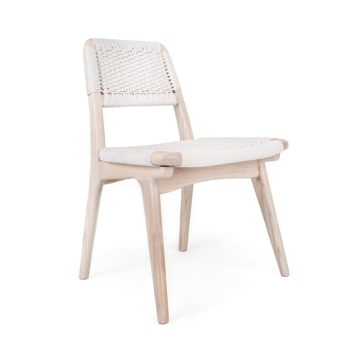 Rian Low Back Chair Pickled White Ash with White Danish Cord